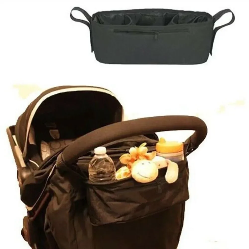 Black Universal Stroller Parents Console Organizer Accessories Cup Holder Phone
